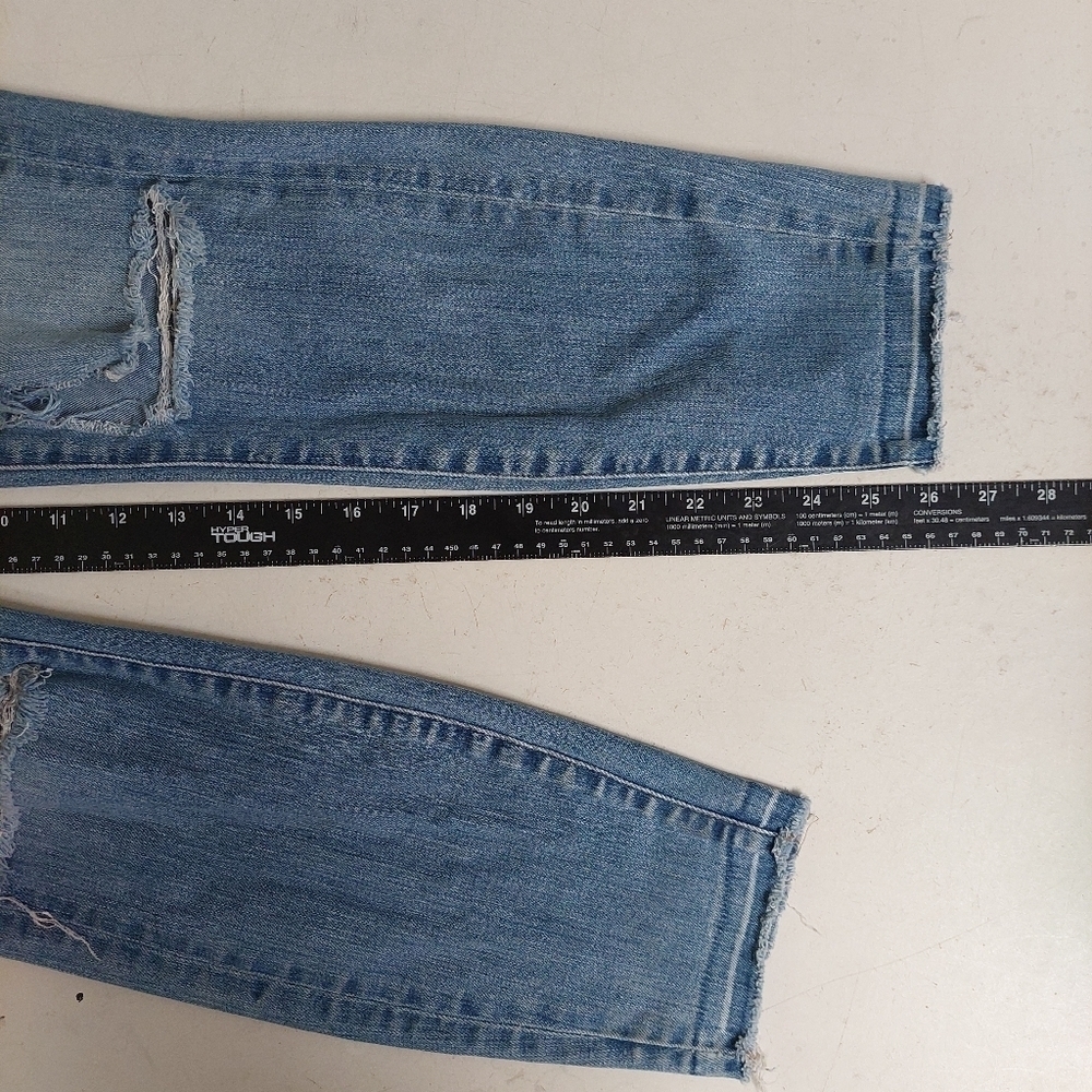 Madewell Denim Blue Jeans Pants Distressed High Riser Skinny Women Size 27 - Picture 4 of 10